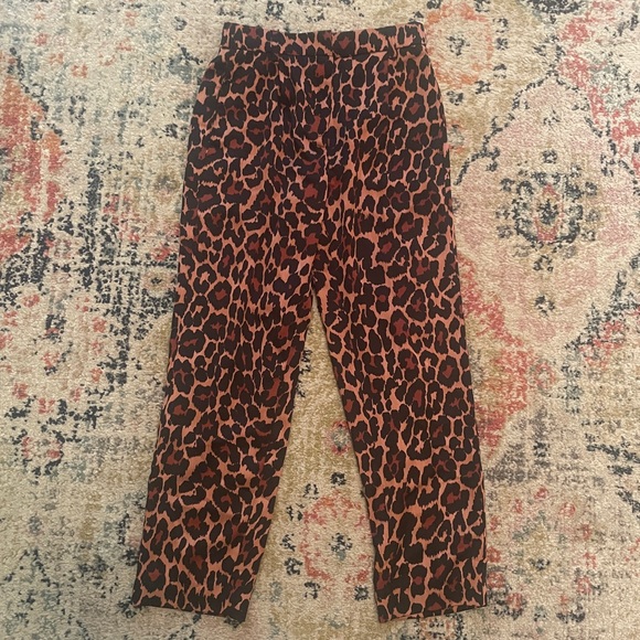 NWOT J.Crew Cropped Leopard Print Pants - Picture 1 of 4